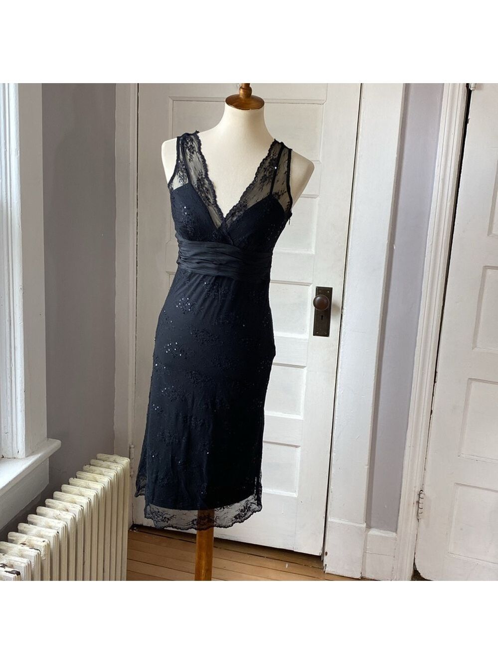 Nicole by Nicole Miller Black Lace Evening Dress,  Size 4